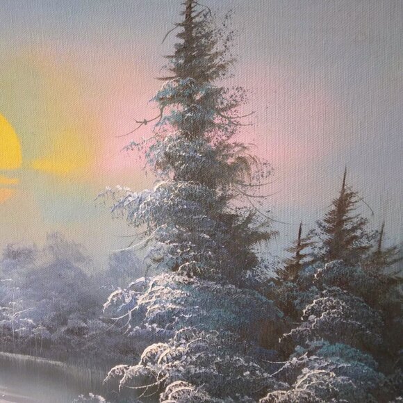 Beautiful Landscape Mountain Sunset Original Oil Painting By Artist K. Horden - Picture 6 of 12